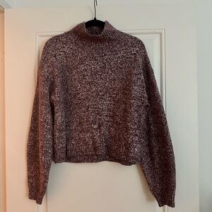 Treasure & Bond Marbled Cowl Neck Sweater - Purple